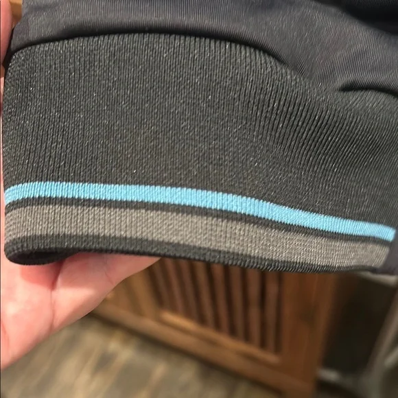 Men's Black Travis Mathew Zip-Up Jacket with Blue Trim - Picture 3 of 6